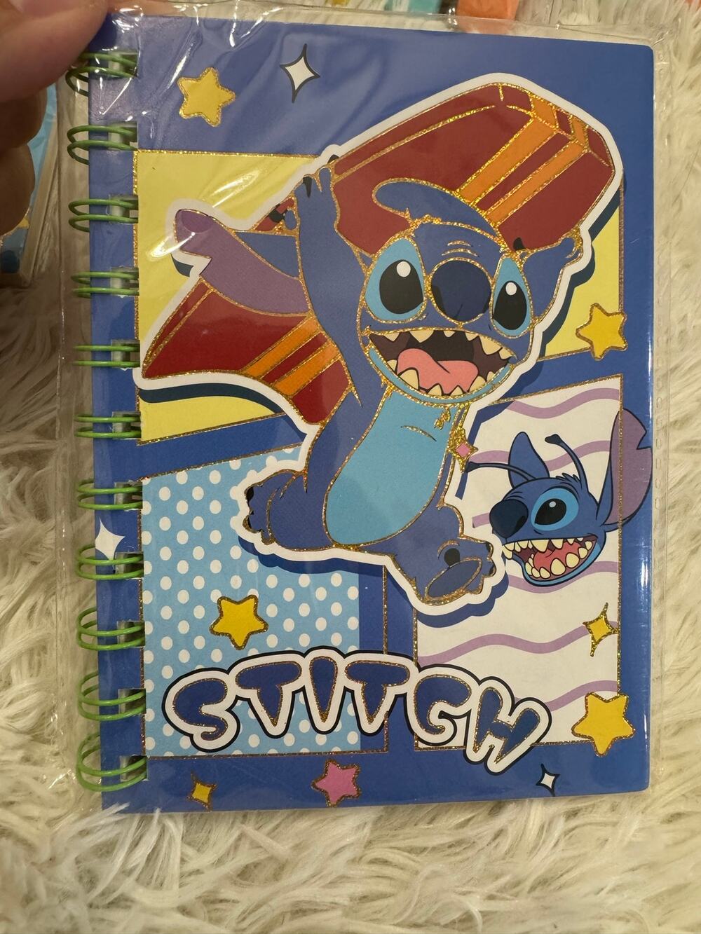 Stitch surfing board notebook size A6 spiral lined pages sparkles